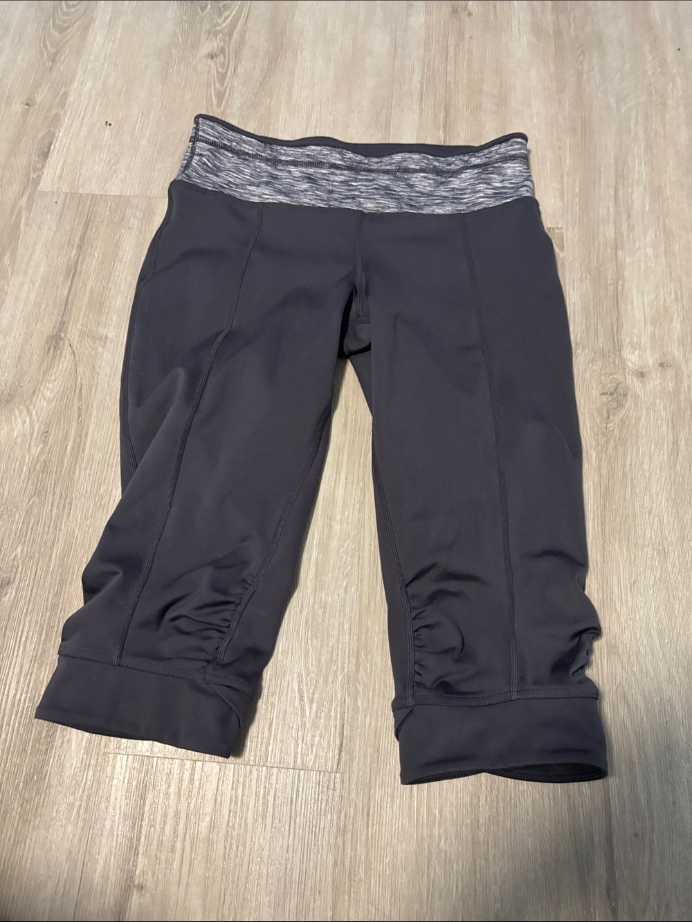 Prana Black Capri Athletic Shorts with Heather Gray Waistband
